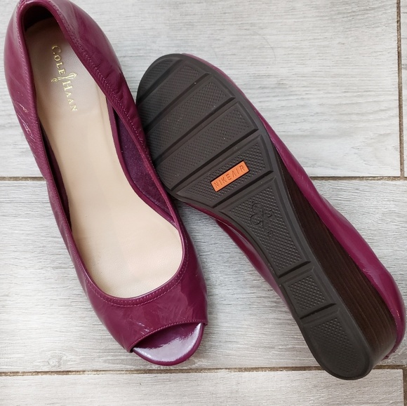 Cole Haan Shoes - Cole Haan NikeAir Sadie Patent Wedges in Raspberry